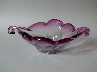 Pink Murano Italian Art Glass Tobacciana Ashtray Shell Bowl Sweet Dish Uk P