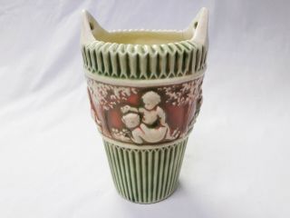 Antique Roseville Pottery Donatello Small Hanging Vase – 91619a