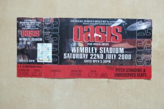 Oasis Wembley Stadium 22nd July 2000 Gig Ticket