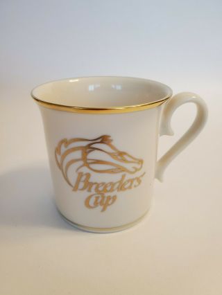 Set Of 4 Lenox Breeders Cup Ivory Gold Trim Coffee Tea Cup Mug Vintage Decor