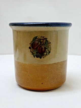 (1) MONROE SALT MSW Pottery - Northern Fruit Utensil Jar Open Crock 6x6 6