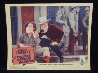 Charles Starrett Cyclone Prairie Rangers 1944 Lobby Card Vf Western