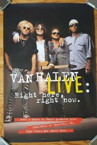 Van Halen " Live: Right Here,  Right Now " Rare Promo Poster Never Hung