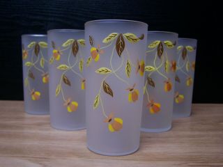 Set Of 6,  Autumn Leaf By Jewel Tea,  Vintage Ice Tea Glasses