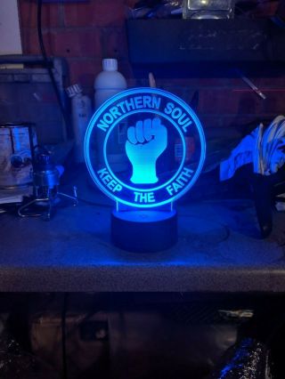 Northern Soul Keep the Faith Acrylic Engraved LED lamp 3