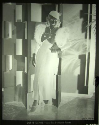1934 Sexy Fashion Betty Davis Large 8 X 10 In Black And White Photo Negative