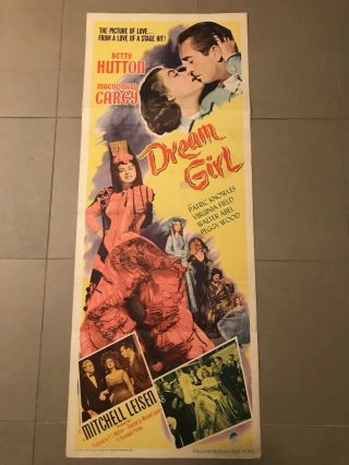 Insert Poster 13x36: Dream Girl (1948) Betty Hutton,  Macdonald Carey