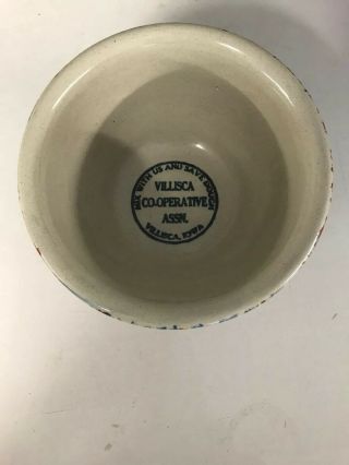 Western Or Red Wing Spongeware Advertising Bowl Villisca Iowa Pottery Crock 2
