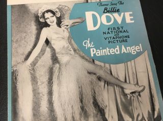 Billie Dove 1929 movie sheet music,  PAINTED ANGEL - 1st Nat Vitaphone pre - code 2