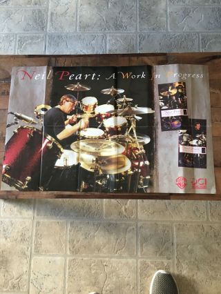 Rare Vintage Neil Peart (rush) A Work In Progress Promo Poster.
