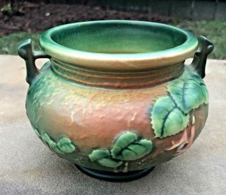 Roseville Pottery Fuchsia Green Ceramic Jardiniere 645 - 3