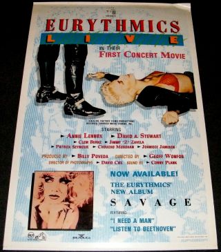 Eurythmics Live 1988 Nm 27x41 Movie Poster Annie Lennox Concert Film