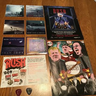 Rush Poster/ads & Stickers & Picks 6 Snakes & Arrows Stickers R30 Picks & R40 Ad