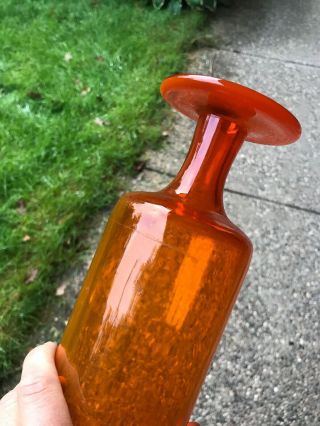 1960s Greenwich Flint Craft Orange Tall Vase or Decanter Bottom Tom Connelley 6