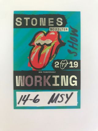 Rolling Stones 2019 No Filter Concert Tour Local Crew Backstage Pass