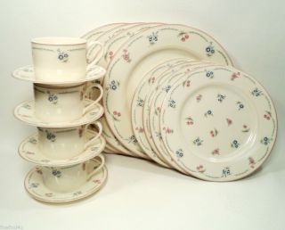 Gorham Fine China May Meadow Town & Country 16 Pc Set (s) 4 Plates Cups Etc Minty