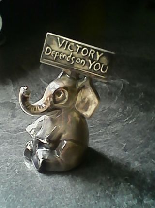 Vintage Mccoy Elephant Political Figurine Victory Depends On You