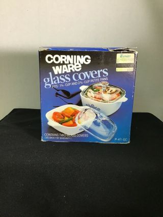 Pack Of 2 Corning Ware Glass Lid Covers Petite Pan Casserole P - 41