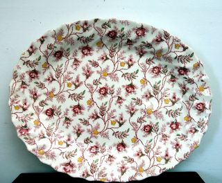 Copeland Spode Rosebud Chintz Pink Oval Serving Platter England
