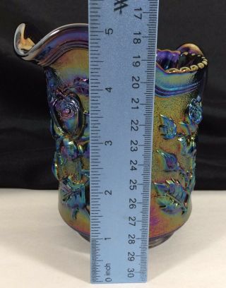 Imperial Carnival Glass LUSTRE ROSE Amethyst Purple Pitcher WOW Colors RARE 3