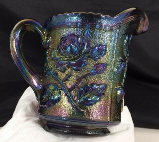 Imperial Carnival Glass LUSTRE ROSE Amethyst Purple Pitcher WOW Colors RARE 6