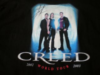 Creed Weathered 2002 2003 Tour Shirt Large Autographed Human Clay