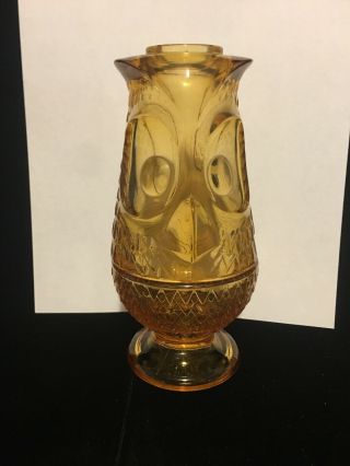 Vtg Viking Glass Amber Yellow Fairy Lamp Midcentury 2 Pc Candle Holder