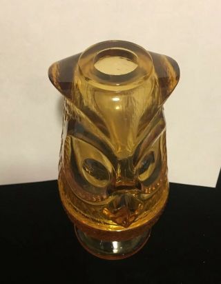 Vtg Viking Glass Amber Yellow Fairy Lamp MidCentury 2 PC Candle HOLDER 2