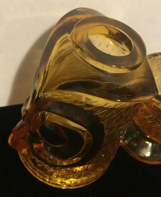 Vtg Viking Glass Amber Yellow Fairy Lamp MidCentury 2 PC Candle HOLDER 5