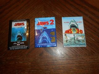 Jaws & Jaws 2 & Jaws 3 - D Fridge Magnets 2 1/8 " X 3 1/8 "