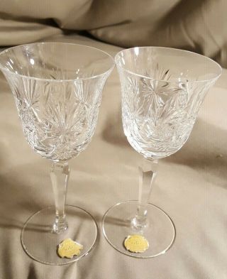 6 Echt Bleikristall Wine Water Goblet Glass Crystal,  German 1960 ' s 2