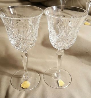 6 Echt Bleikristall Wine Water Goblet Glass Crystal,  German 1960 ' s 3