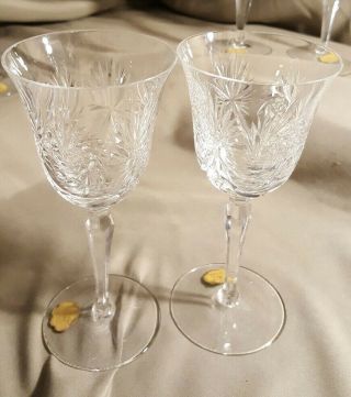 6 Echt Bleikristall Wine Water Goblet Glass Crystal,  German 1960 ' s 4