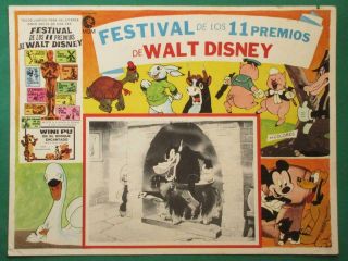 Big Bad Wolf Three Little Pigs Ferdinand Walt Disney Art Mxn Lobby Card
