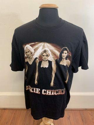 Vintage Dixie Chicks 2003 Top Of The World Tour T - Shirt Mens Size Xl Black Retro