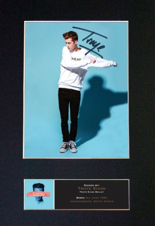 521 Troye Sivan Signature/autograph Mounted Signed Photograph A4