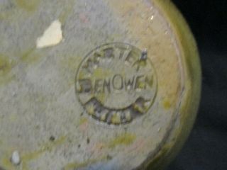 Ben Owen Sr.  Master Potter N.  Carolina Frogskin Handled Jug/Vase,  Mid Century 5