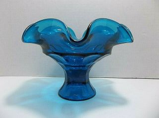 Vintage Lenox Imperial Glass Turquoise Blue Compote Candy Dish