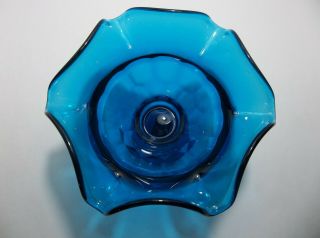 Vintage Lenox IMPERIAL Glass TURQUOISE Blue Compote CANDY DISH 5