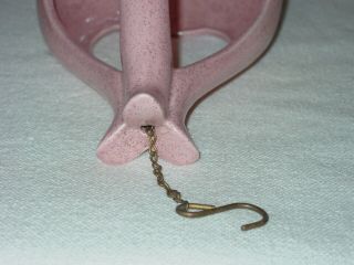 Vintage RED WING Pink Speckled MCM Pottery PLANTER M - 1487 & Hanging Chain EXC 5