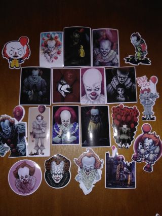 20,  Sticker,  Decals,  It,  Movie,  Halloween,  2x3,  Stephen King,  Pennywise,  Horror