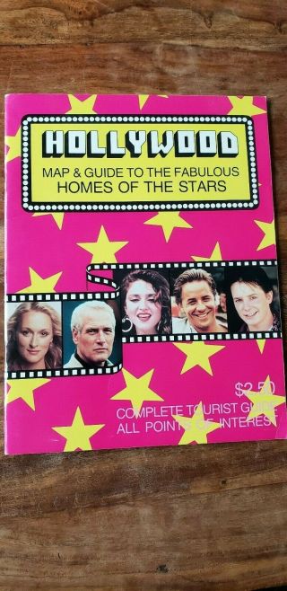 1986 Hollywood Map & Guide Homes Of The Stars Madonna Carson Fox