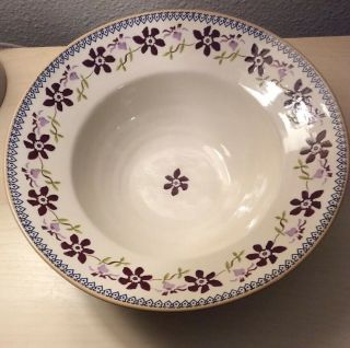 Nicholas Mosse Irish Pottery 12” Pasta Server Lrg Bowl Clematis Floral Pattern