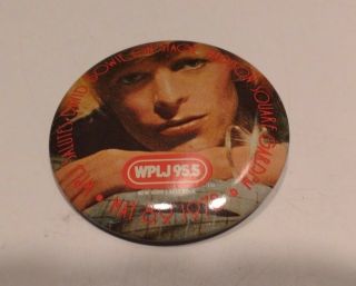 David Bowie Vintage Wplj Rock Radio Promo Button Badge 1978 Tour Rare