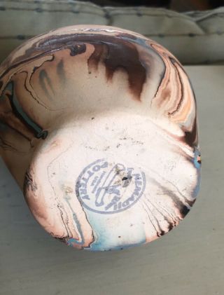 Vintage Nemadji Swirl Pottery Double Spout Wedding Vase 7