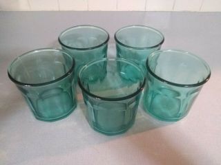 Set Of 5 Turquoise Arcoroc Luminarc Tumbler 500ml Made In France