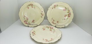 Vintage Homer Laughlin Virginia Rose 10 " China Dinner Plate (3)