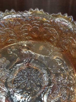 Antique Fenton Carnival Glass Marigold Panther and Butterfly Berry Bowl Rare 4