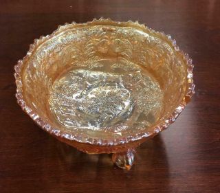 Antique Fenton Carnival Glass Marigold Panther and Butterfly Berry Bowl Rare 7