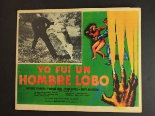Two 1957 I Was A Teenage Werewolf Mexican Movie Lobby Cards Landon
